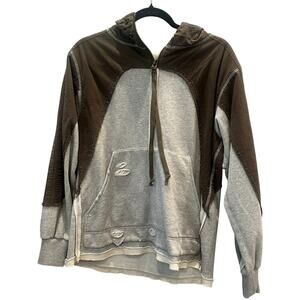 BKE – L/S Pieced ¼-Zip Hoodie – Charcoal Mix - Size Small